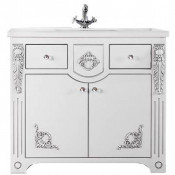 Тумба под раковину Vod-ok Версаль 95 белый/серебро