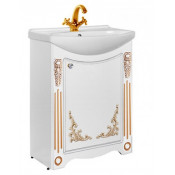 Тумба под раковину Vod-ok Кармен 65 L белый/золото