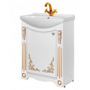 Тумба под раковину Vod-ok Кармен 65 R белый/золото