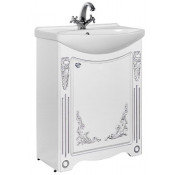 Тумба под раковину Vod-ok Кармен 65 L белый/серебро