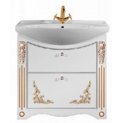 Тумба под раковину Vod-ok Кармен 75 белый/золото