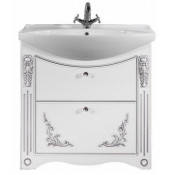 Тумба под раковину Vod-ok Кармен 75 белый/серебро