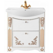 Тумба под раковину Vod-ok Кармен 85 белый/золото
