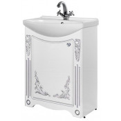 Тумба под раковину Vod-ok Кармен 65 L белый/серебро