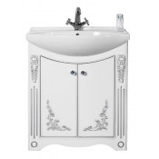 Тумба под раковину Vod-ok Кармен 75 белый/серебро