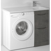 Тумба с раковиной Vod-ok Смайл 100 R серый камень 57806