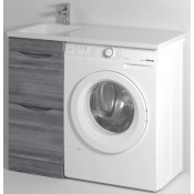 Тумба с раковиной Vod-ok Смайл 110 L лиственница структурная контрастно-серая