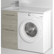 Тумба с раковиной Vod-ok Смайл 110 L дубослив ореховый светлый 3445