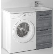 Тумба с раковиной Vod-ok Смайл 110 R лиственница структурная контрастно-серая