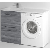 Тумба с раковиной Vod-ok Смайл 120 L лиственница структурная контрастно-серая 64202