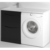 Тумба с раковиной Vod-ok Смайл 120 L черный глянец