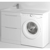 Тумба с раковиной Vod-ok Смайл 130 L белый глянец