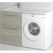 Тумба с раковиной Vod-ok Смайл 130 L дубослив ореховый светлый 3445