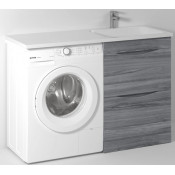 Тумба с раковиной Vod-ok Смайл 130 R лиственница структурная контрастно-серая