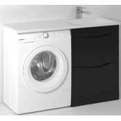 Тумба с раковиной Vod-ok Смайл 130 R черный глянец