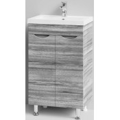 Тумба с раковиной Vod-ok Смайл 50 лиственница структурная контрастно-серая 64202