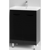 Тумба с раковиной Vod-ok Смайл 58 черный глянец