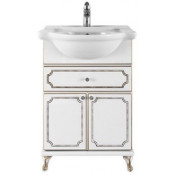 Тумба с раковиной Vod-ok Мариэль 65 белый/патина золото