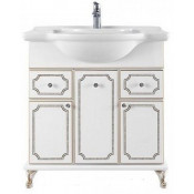 Тумба с раковиной Vod-ok Мариэль 85 белый/патина золото