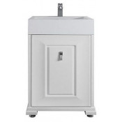 Тумба под раковину Vod-ok Риккардо 60 L белый глянец/патина серебро