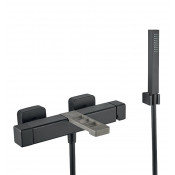 Смеситель для ванны Webert One-X OX850101441 черный/сталь