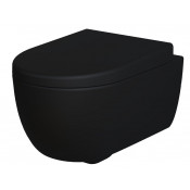 Унитаз подвесной Ambassador Abner 103T20201R-102T20201 безободковый черный матовый с сиденьем