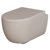 Унитаз подвесной Ambassador Abner 103T20401R-102T20401 безободковый бежевый матовый с сиденьем