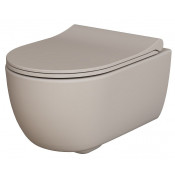 Унитаз подвесной Ambassador Abner 103T20401R-102T20401S безободковый бежевый матовый с сиденьем