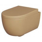 Унитаз подвесной Ambassador Abner 103T20501R-102T20501 безободковый темно-бежевый матовый с сиденьем