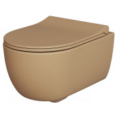 Унитаз подвесной Ambassador Abner 103T20501R-102T20501S безободковый темно-бежевый матовый с сиденьем