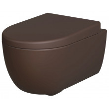 Унитаз подвесной Ambassador Abner 103T20601R-102T20601 безободковый коричневый матовый с сиденьем