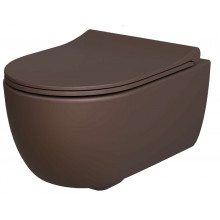 Унитаз подвесной Ambassador Abner 103T20601R-102T20601S безободковый коричневый матовый с сиденьем