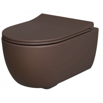 Унитаз подвесной Ambassador Abner 103T20601R-102T20601S безободковый коричневый матовый с сиденьем