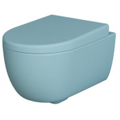 Унитаз подвесной Ambassador Abner 103T20801R-102T20801 безободковый голубой матовый с сиденьем