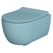 Унитаз подвесной Ambassador Abner 103T20801R-102T20801S безободковый голубой матовый с сиденьем