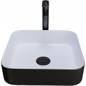 Раковина накладная Grossman GR-4042BW 38 черный/белый