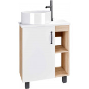 Тумба под раковину Grossman Флай 60 106001 дуб сонома/белый