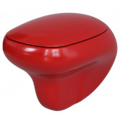 Унитаз подвесной Ambassador Diamond 123T21101R-122T21101 безободковый красный с сиденьем