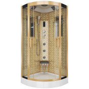 Душевая кабина Niagara Lux NG-7715G 90х90 с гидромассажем золото/прозрачное