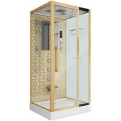 Душевая кабина Niagara Lux NG-7714G 100x90 с гидромассажем золото/прозрачное