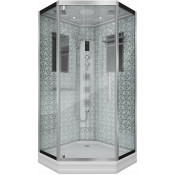 Душевая кабина Niagara Lux NG-7717W 100x100 с гидромассажем хром/прозрачное