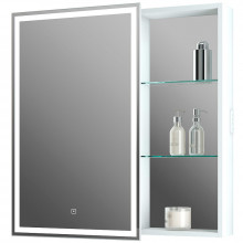 Зеркало-шкаф Континент Aperio LED МВК006 80х80 левый белый с подсветкой