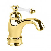 Смеситель для раковины Cezares Margot MARGOT-LSM1-A-03/24-Bi золото/ручка белая