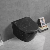 Подвесной безободковый унитаз Cerutti Spa Sella Aria Tornado MMB CT9531 мрамор чёрный матовый