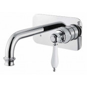 Смеситель для раковины Cezares Aphrodite APHRODITE-BLSM2-01-Bi хром/ручка белая