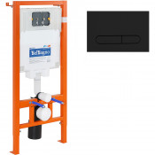 Комплект 2 в 1 Система инсталляции для унитазов BelBagno BB002-80 с кнопкой смыва BB007-PR-NERO.M