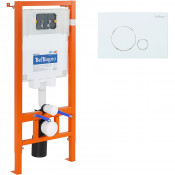 Комплект 2 в 1 Система инсталляции для унитазов BelBagno BB002-80 с кнопкой смыва BB014-SR-BIANCO