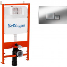Комплект 2 в 1 Система инсталляции для унитазов BelBagno BB026 с кнопкой смыва BB071CR