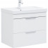Тумба с раковиной Aquanet Ирис new 70 312428 (2 ящика) белый глянец