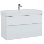 Тумба с раковиной Aquanet Бруклин 100 белый 203961+199206 (212599)